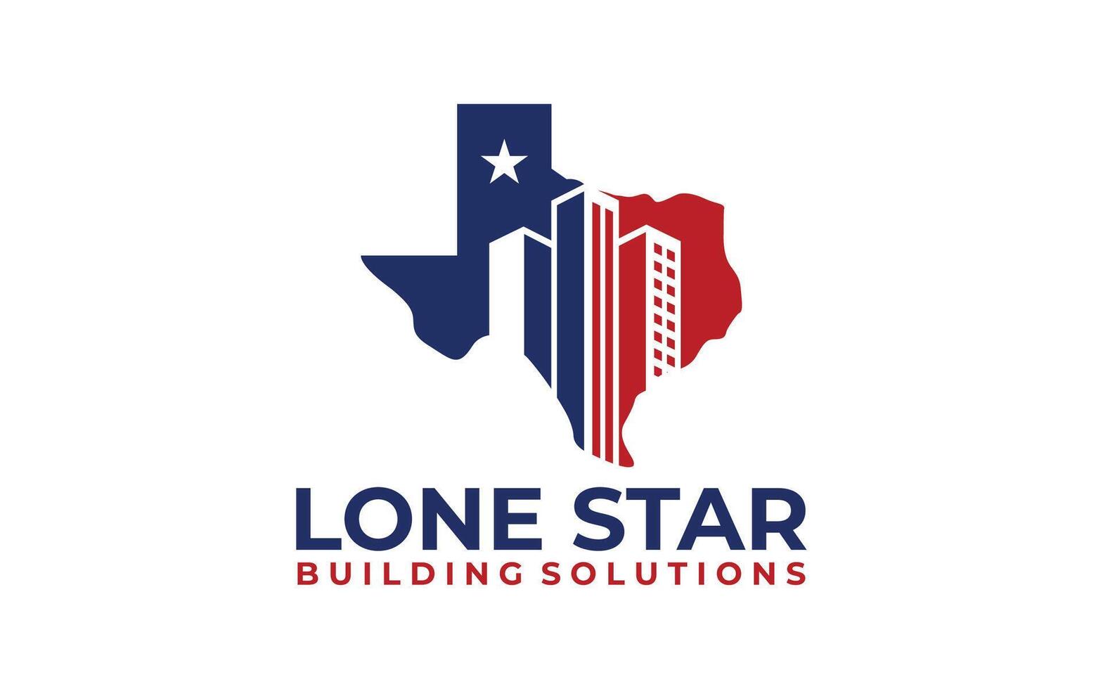 Building logo with Lone star texas. city building abstract for logo design inspiration vector