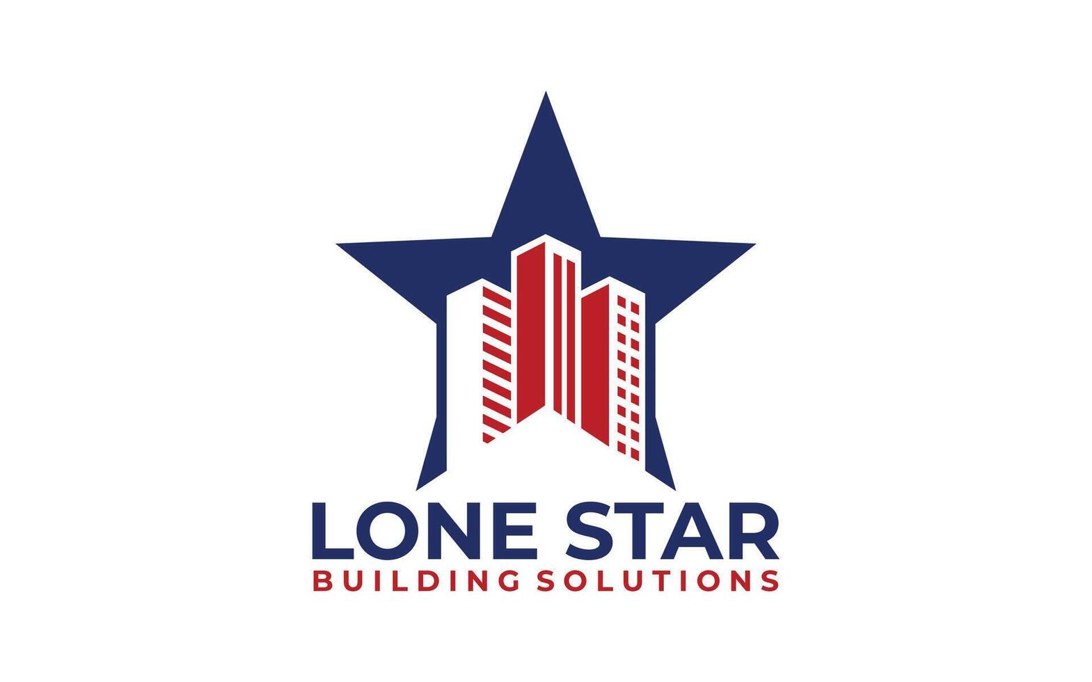 Building logo with Lone star texas. city building abstract for logo design inspiration vector