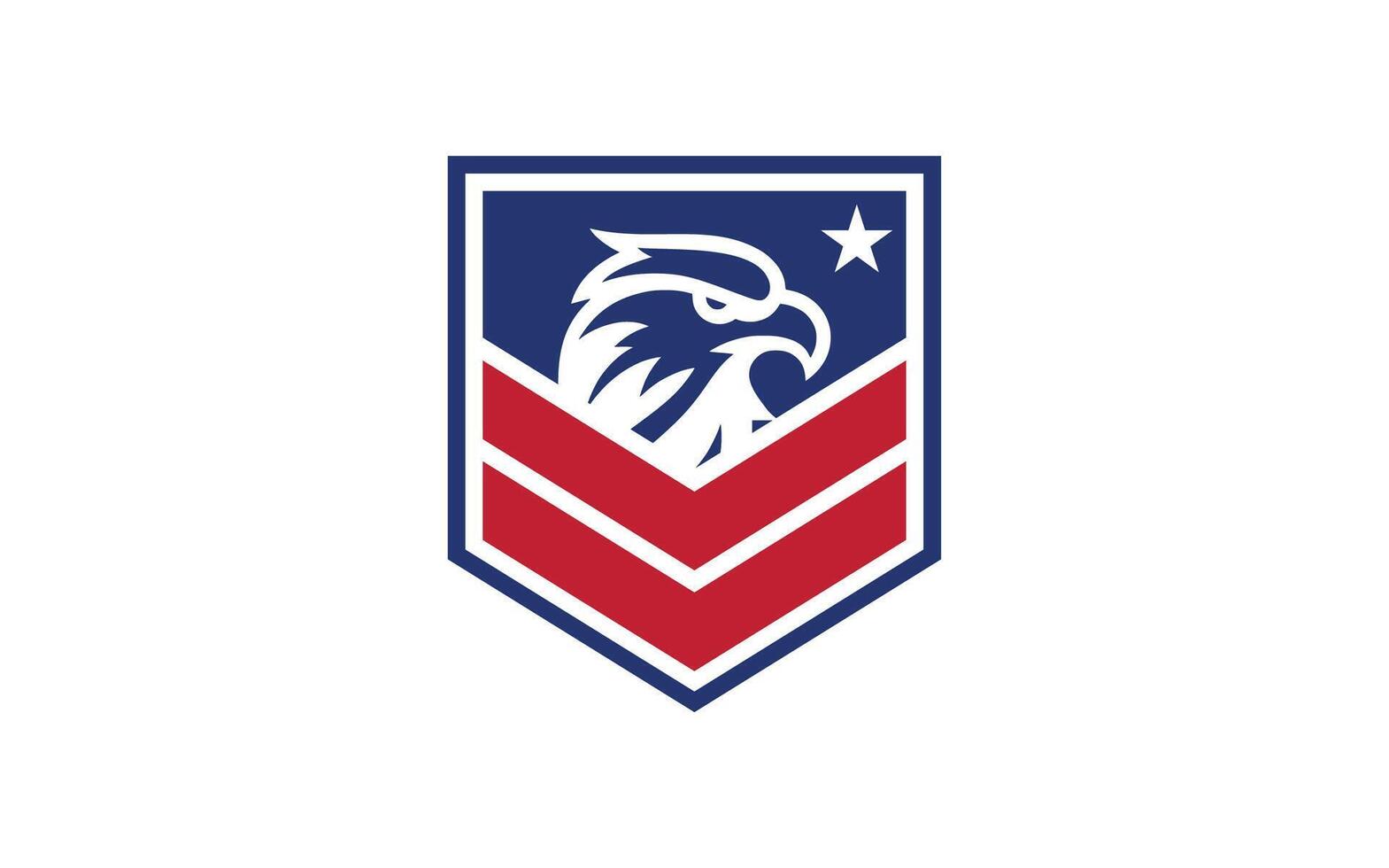 Shield with eagle head and star inside vector