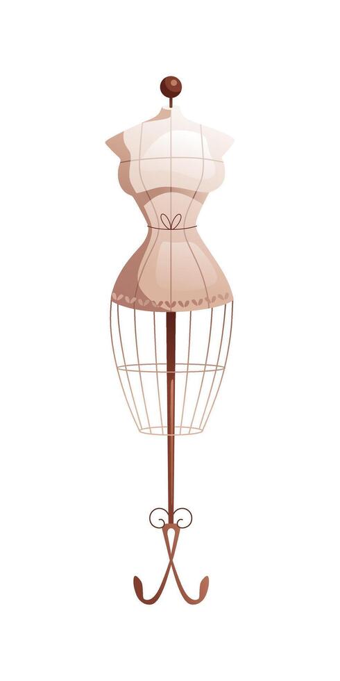 Sewing growth mannequin with a mesh bottom. vector