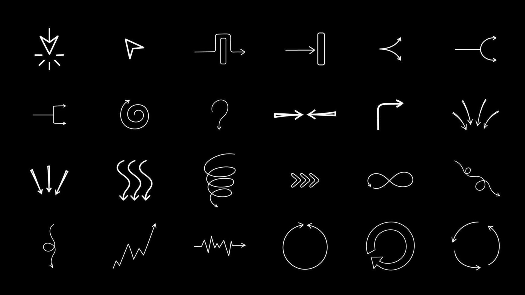 Simple hand drawn arrows doodle shapes set. Elements for decoration and design. vector