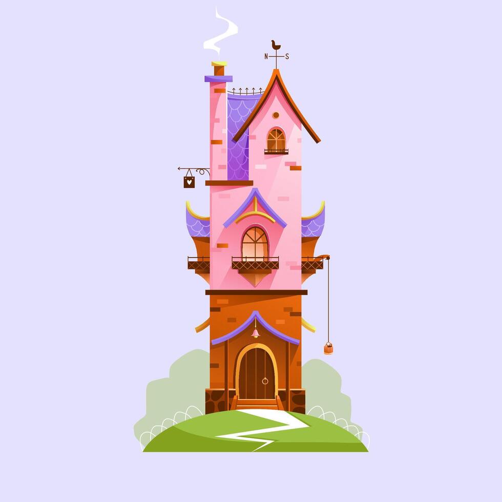 Purple High Mysterious House Illustration vector