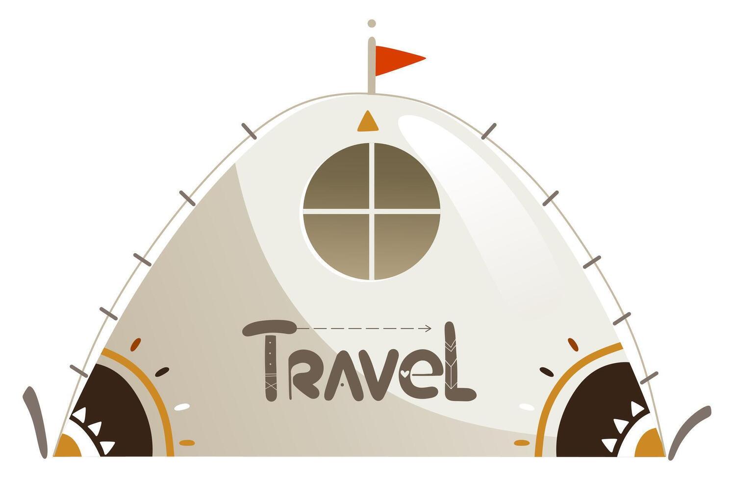 Tourist tent for travel and camping is isolated vector