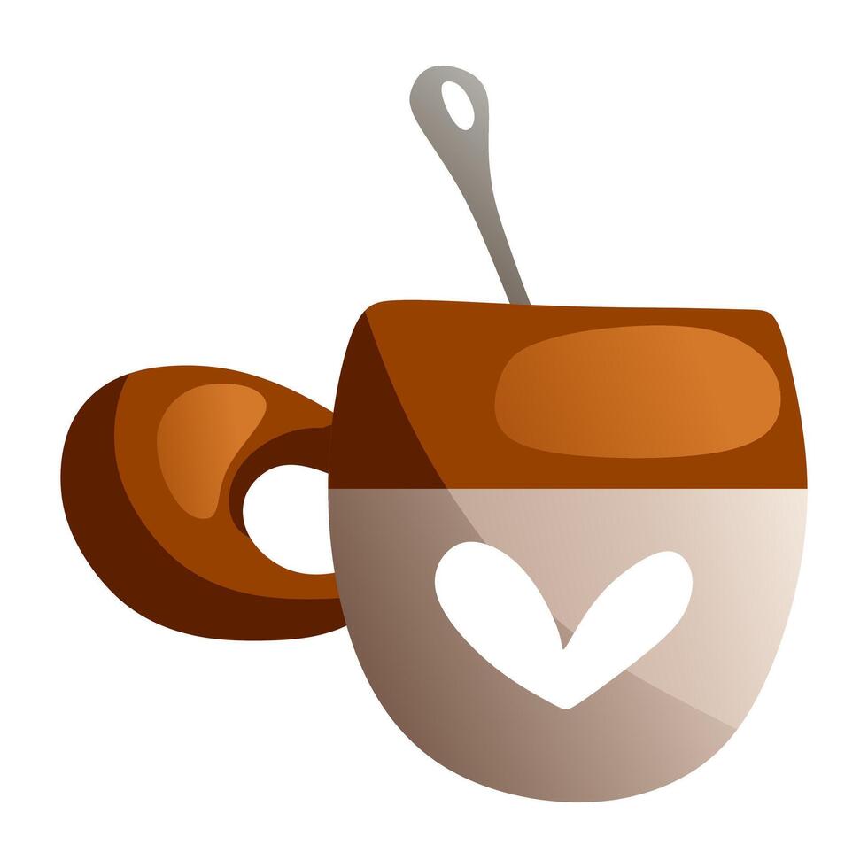 Illustration of a coffee cup with a spoon vector