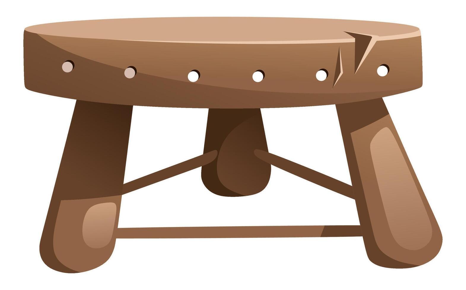 Illustration of a cartoon wooden retro table vector