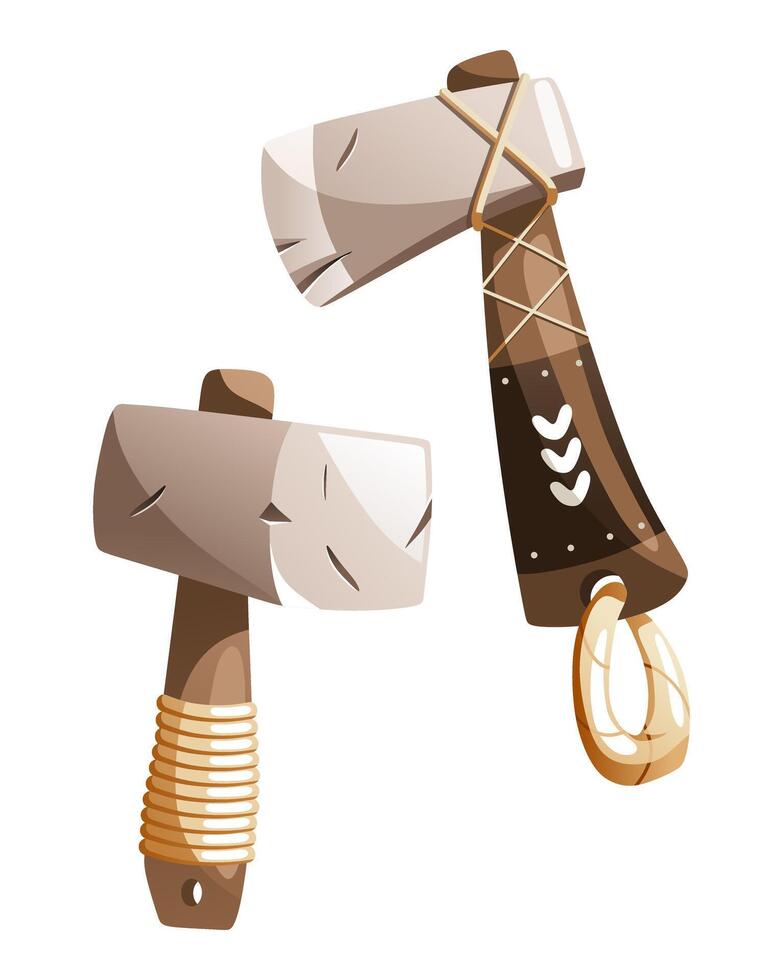 Illustration of a cartoon set of hiking axes vector