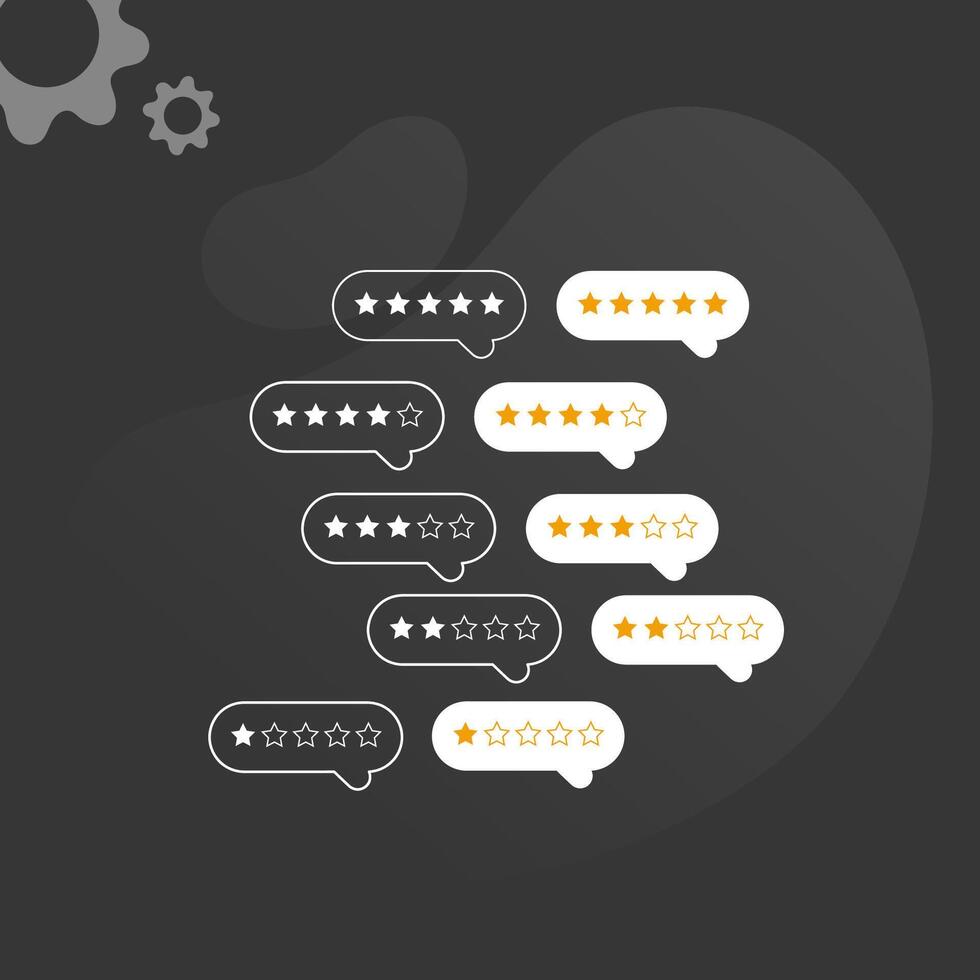 Rating stars badges in the cloud. Review vector