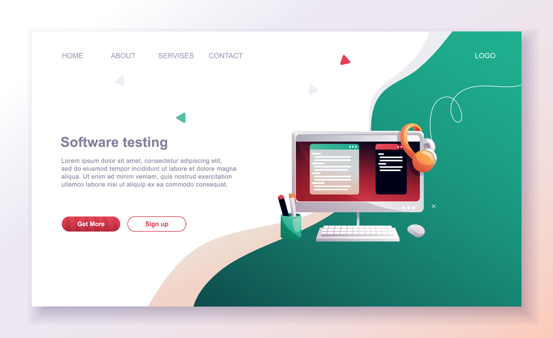 Programming concept, web engineer at work. Developer programming web ...