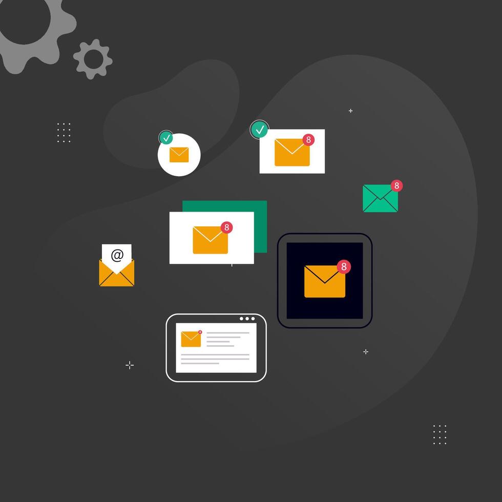 Simple multi-colored icons related to programming and communication on background, perfect for website, blog, graphic design, social media, UI, mobile app vector