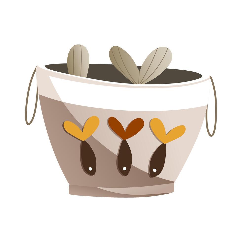 Illustration of a cartoon bucket with fish vector