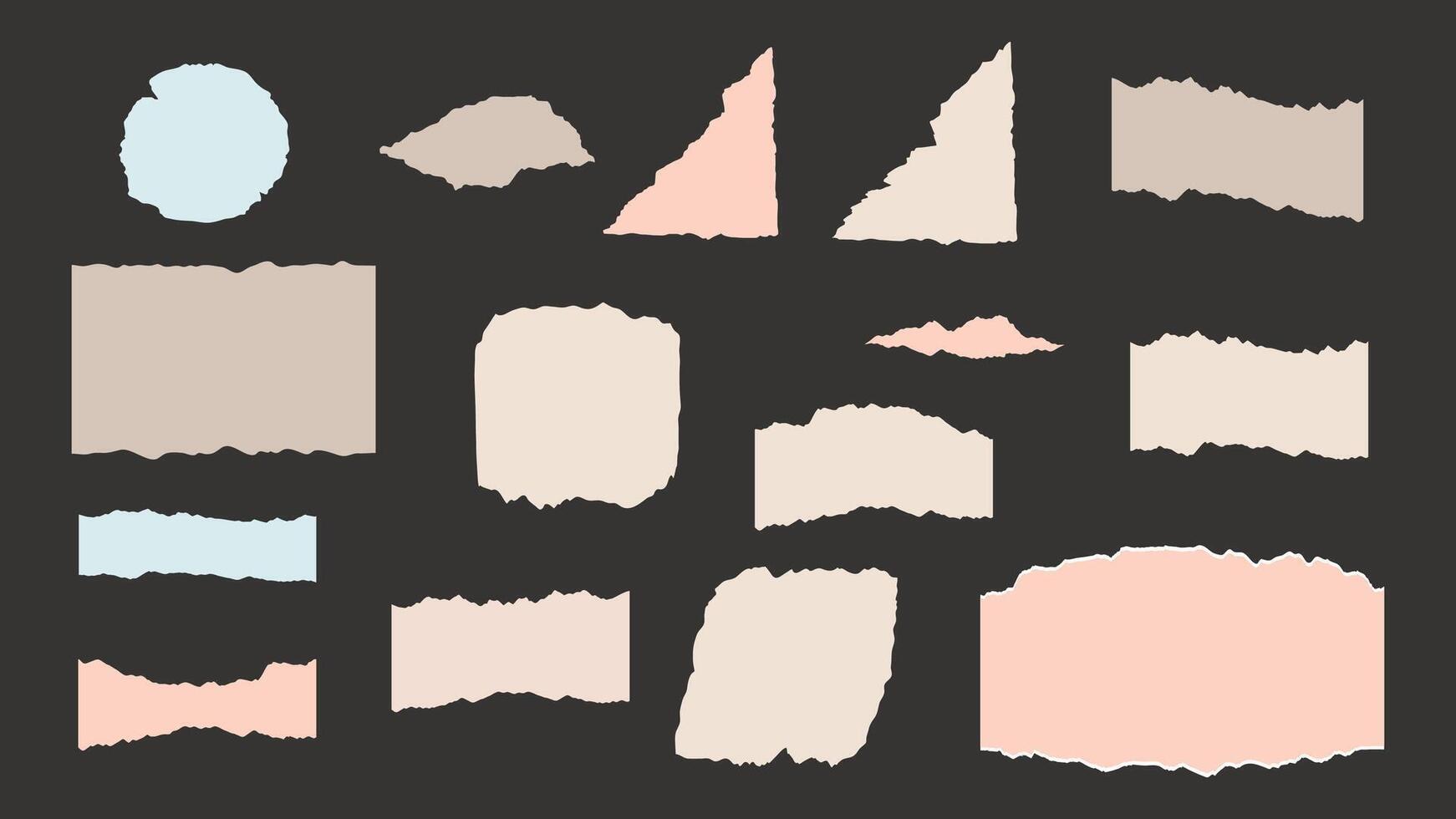 Piece of torn paper. Torn paper pieces set. vector