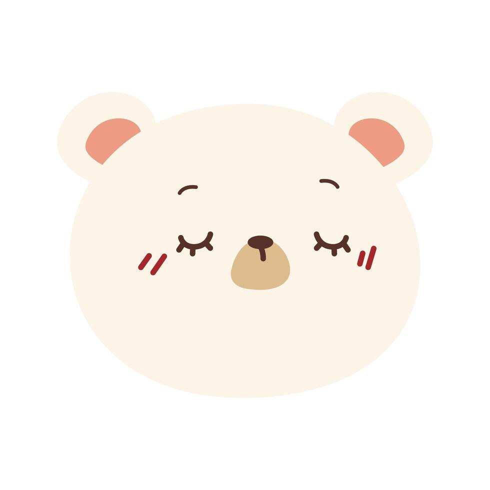Cute face sleep bear vector