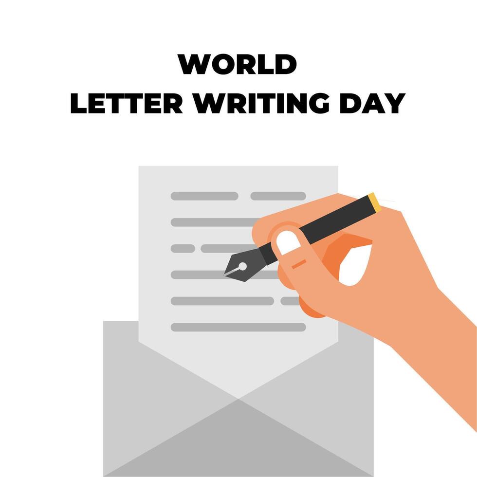 world letter writing day vector