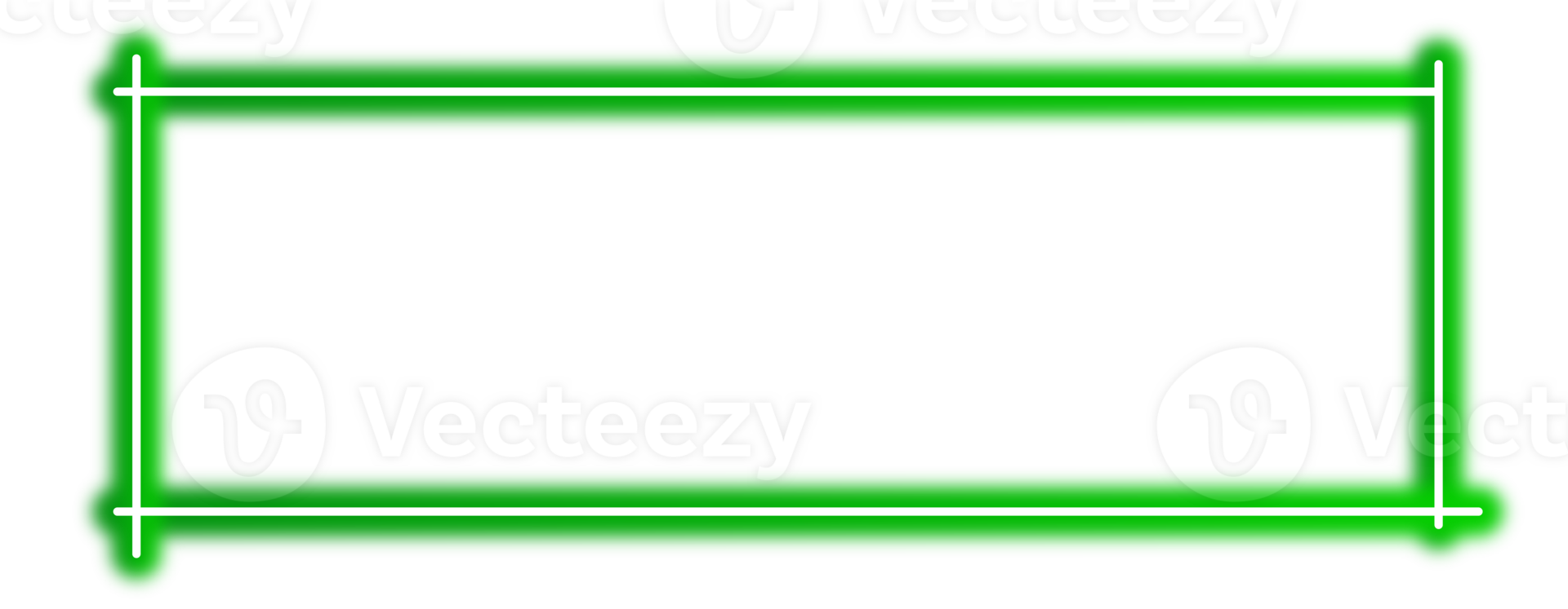 Neon green blank frame design element png