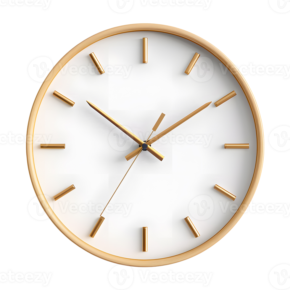 Modern wall clock with sleek design isolated on transparent background for contemporary decor png