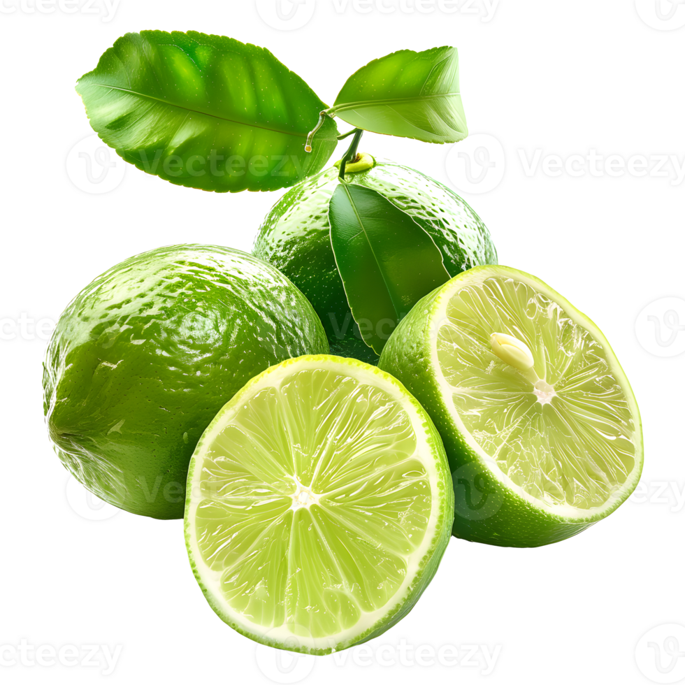 Citrus fruits or lime on transparent background png