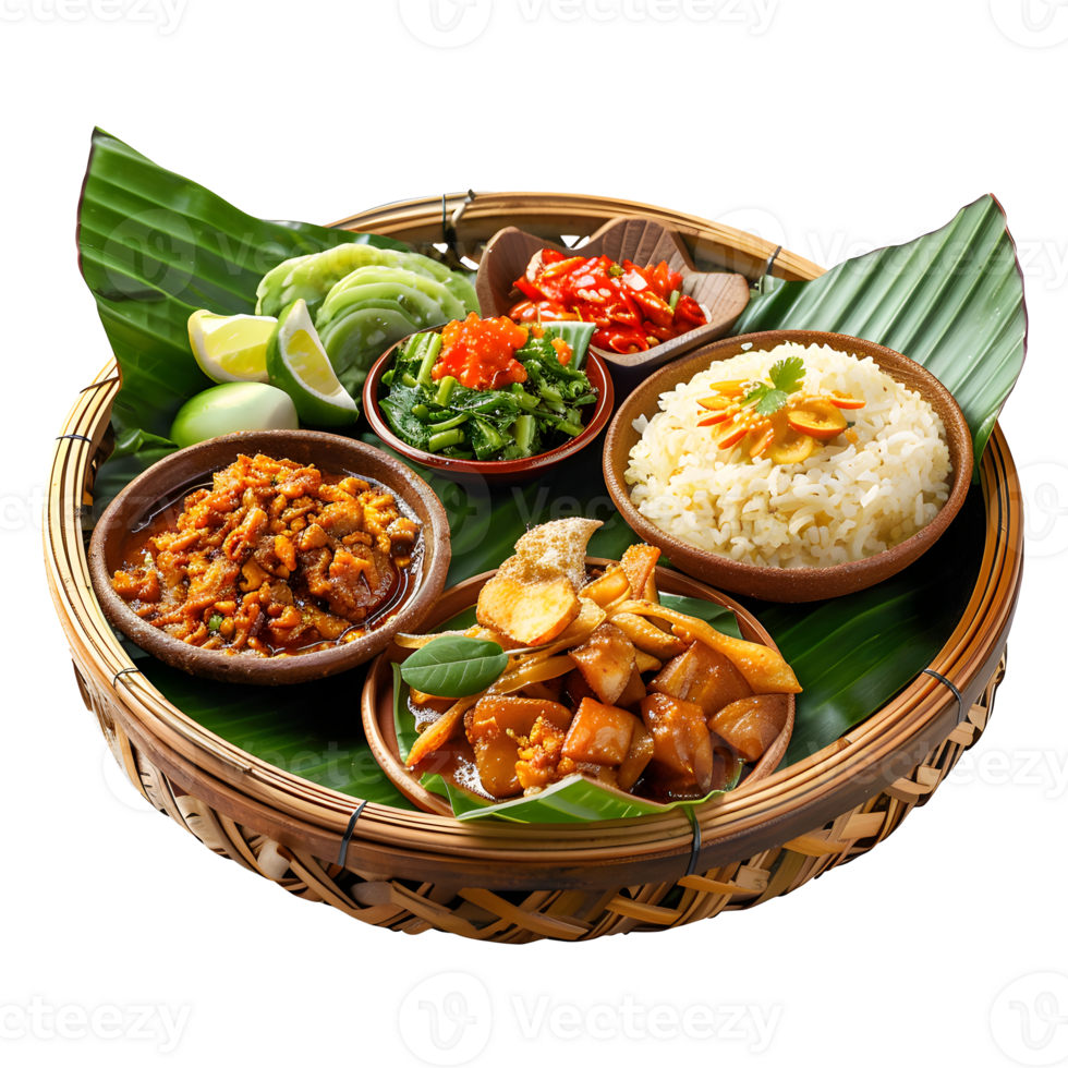 Traditional Indonesia Culinary isolated on transparent background png