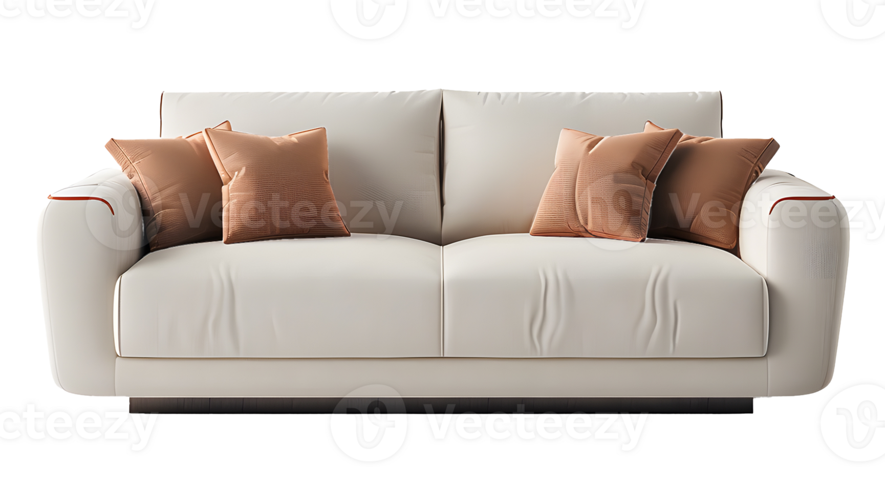 Elegant modern sofa with clean lines isolated on transparent background png