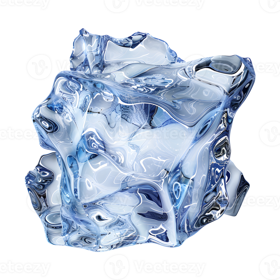 Ice cubes isolated on transparent background for refreshing beverage designs. png