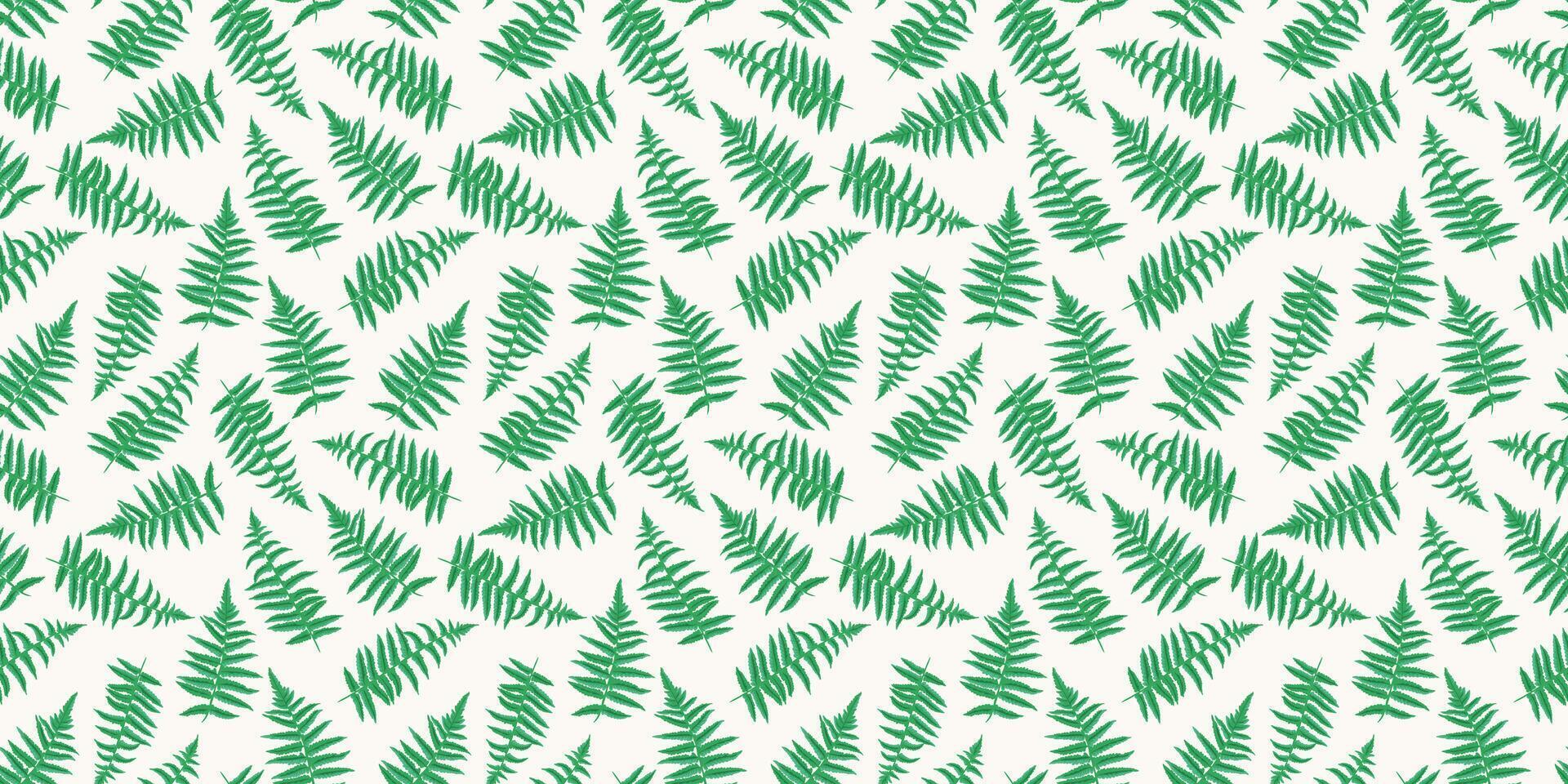 Plain pattern with abstract artistic leaves fern. hand drawing. Green tiny leaf seamless print on a white background. Template for designs, textile, fabric, wallpaper, label, packaging vector
