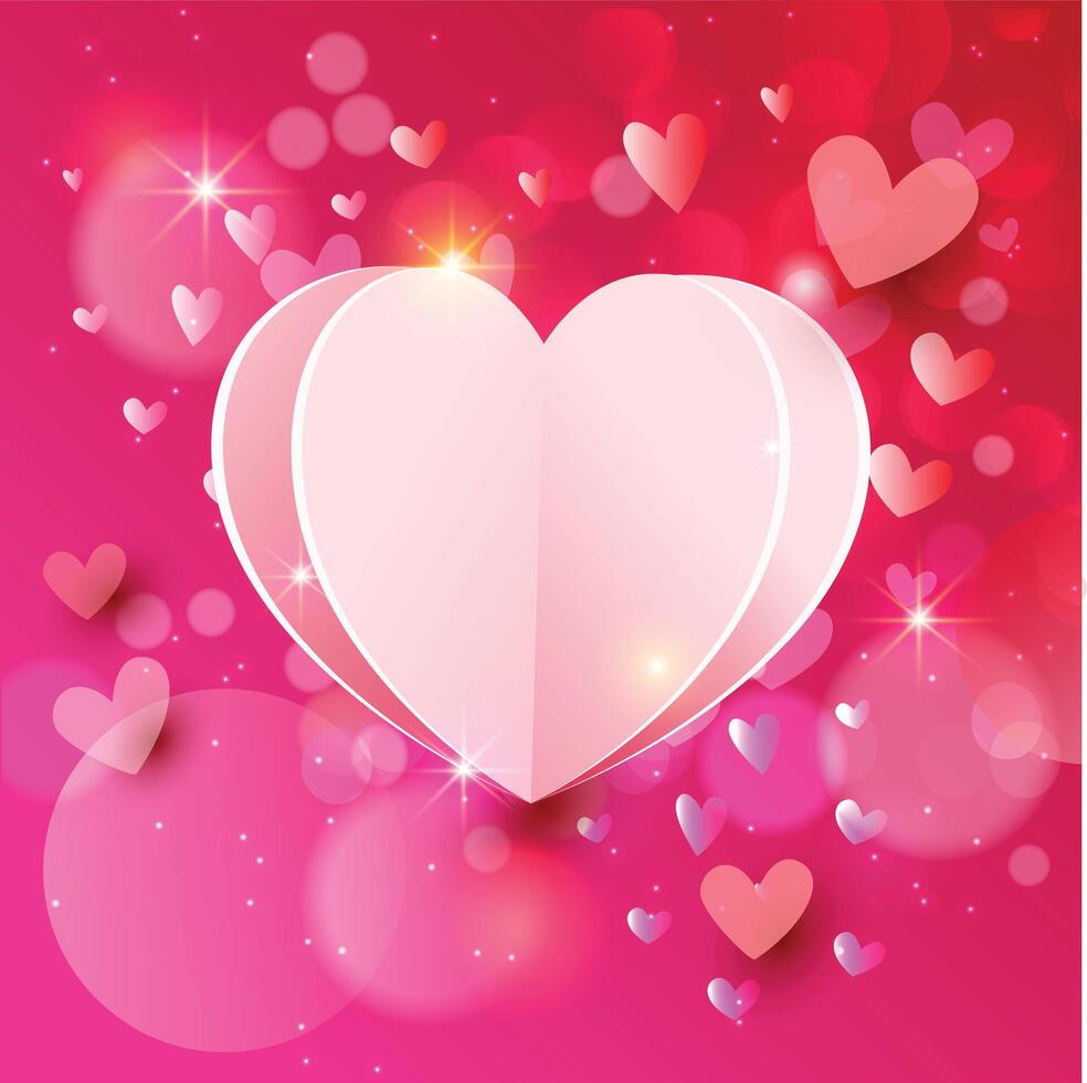 Heart Love with pink background vector