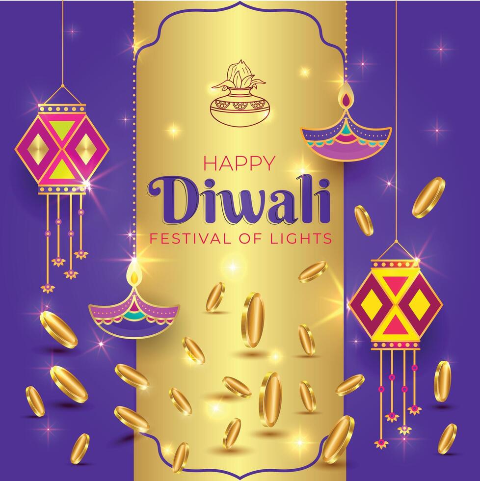 Happy Diwali Festival, Festival Offer Poster Design Template India Festival, lighting vector