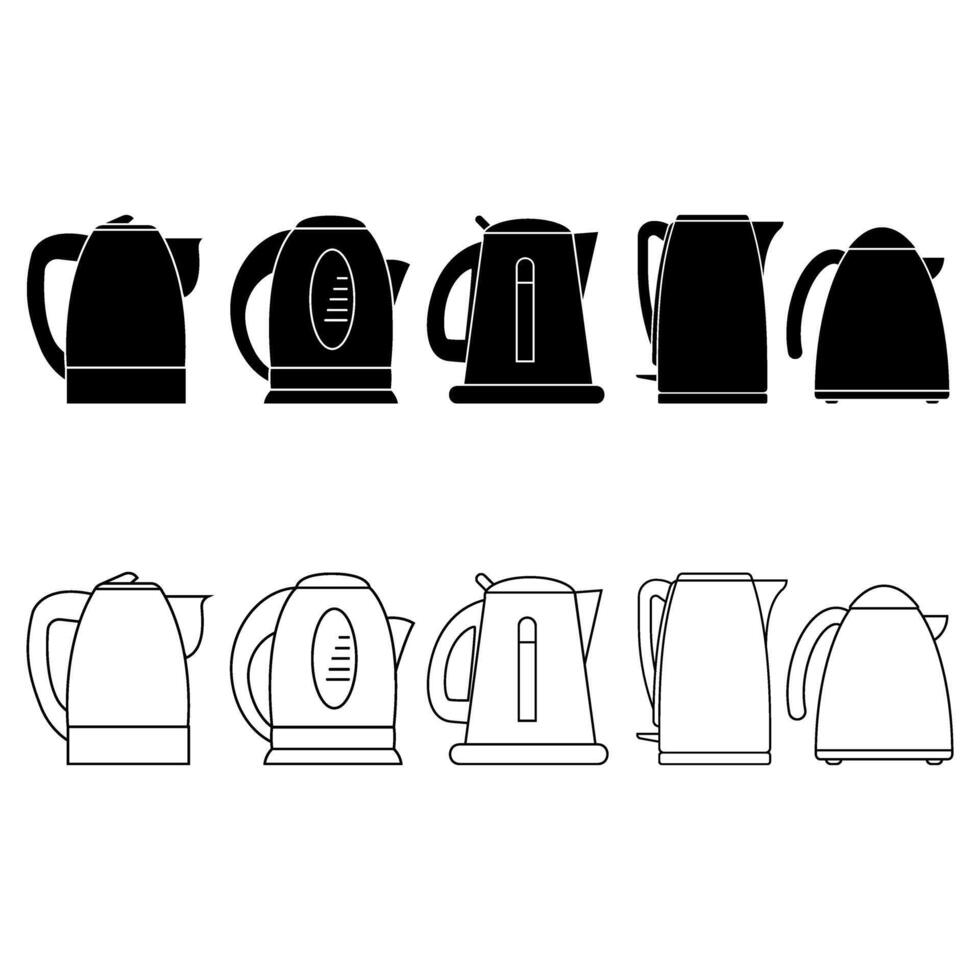 Kettle icon set. Teapot illustration sign collection. Pot symbol. Teakettle logo. vector