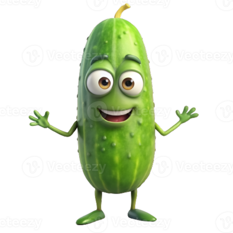 Cartoon style cucumber png