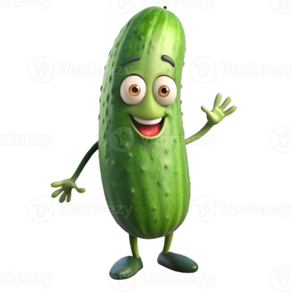 Cartoon style cucumber png