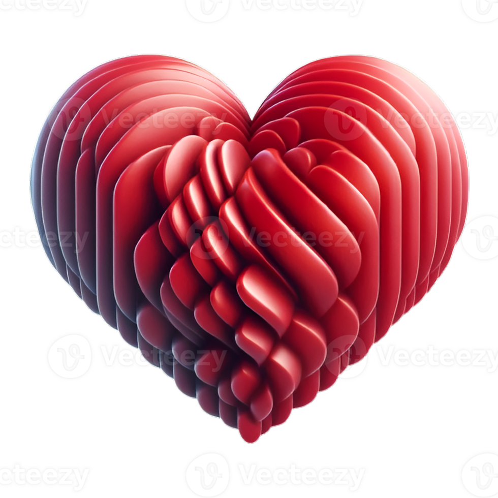 A 3D heart symbol background image features a vibrant, dimensional heart, often in red or pink hues, set against a contrasting backdrop. png