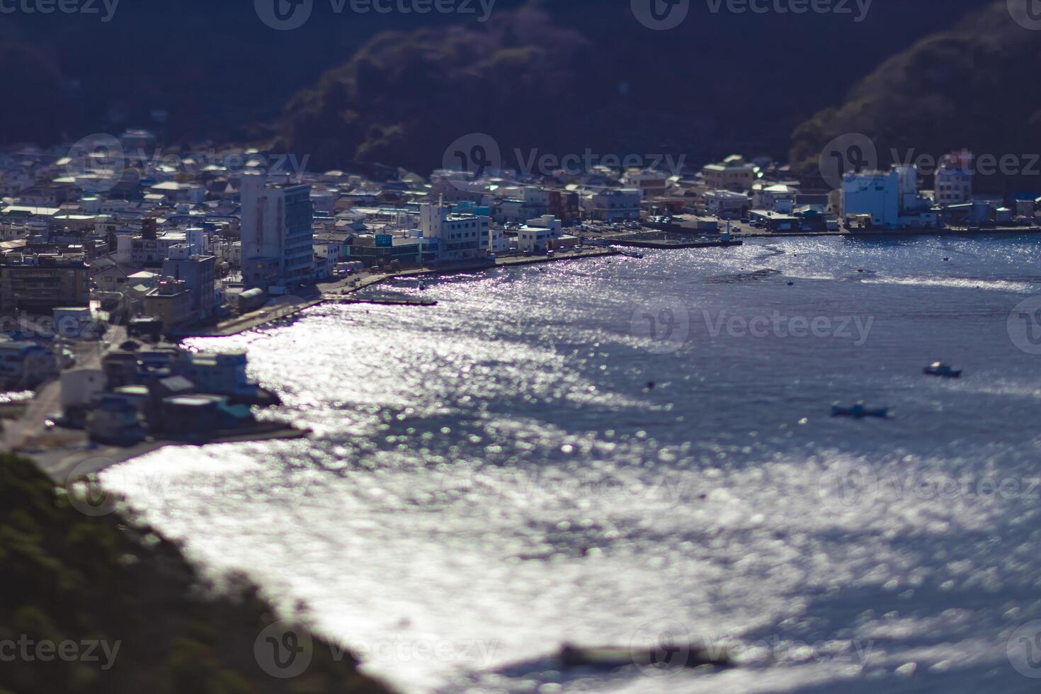 A high angle view of miniature port in Numazu Shizuoka photo