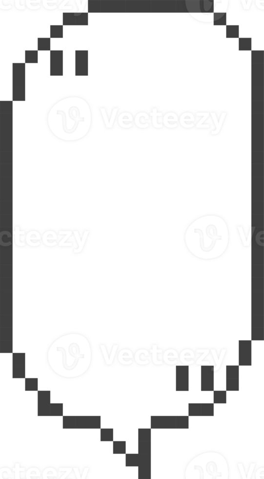 8bit retro game pixel speech bubble balloon with quotation marks, icon sticker memo keyword planner text box banner png