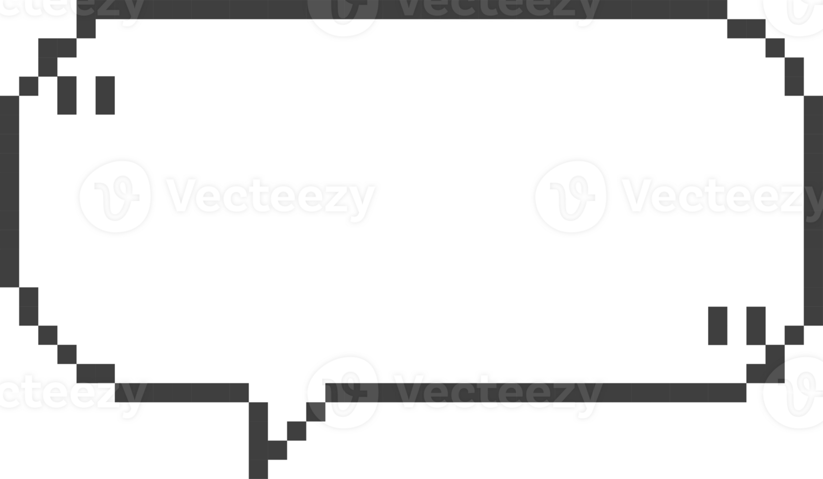 8bit retro game pixel speech bubble balloon with quotation marks, icon sticker memo keyword planner text box banner png