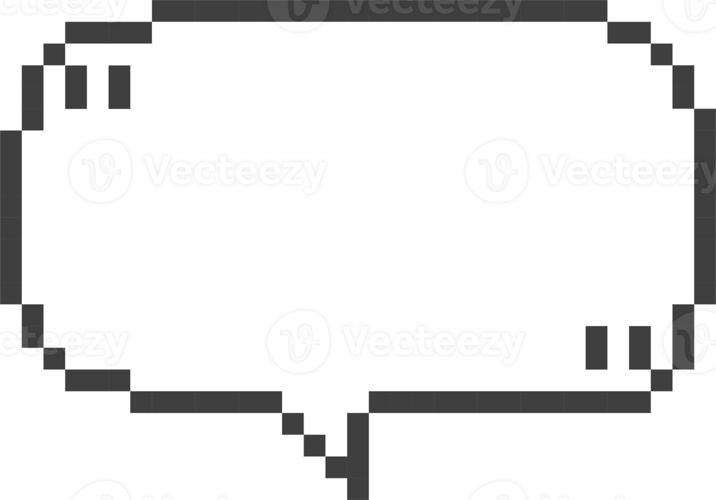 8bit retro game pixel speech bubble balloon with quotation marks, icon sticker memo keyword planner text box banner png