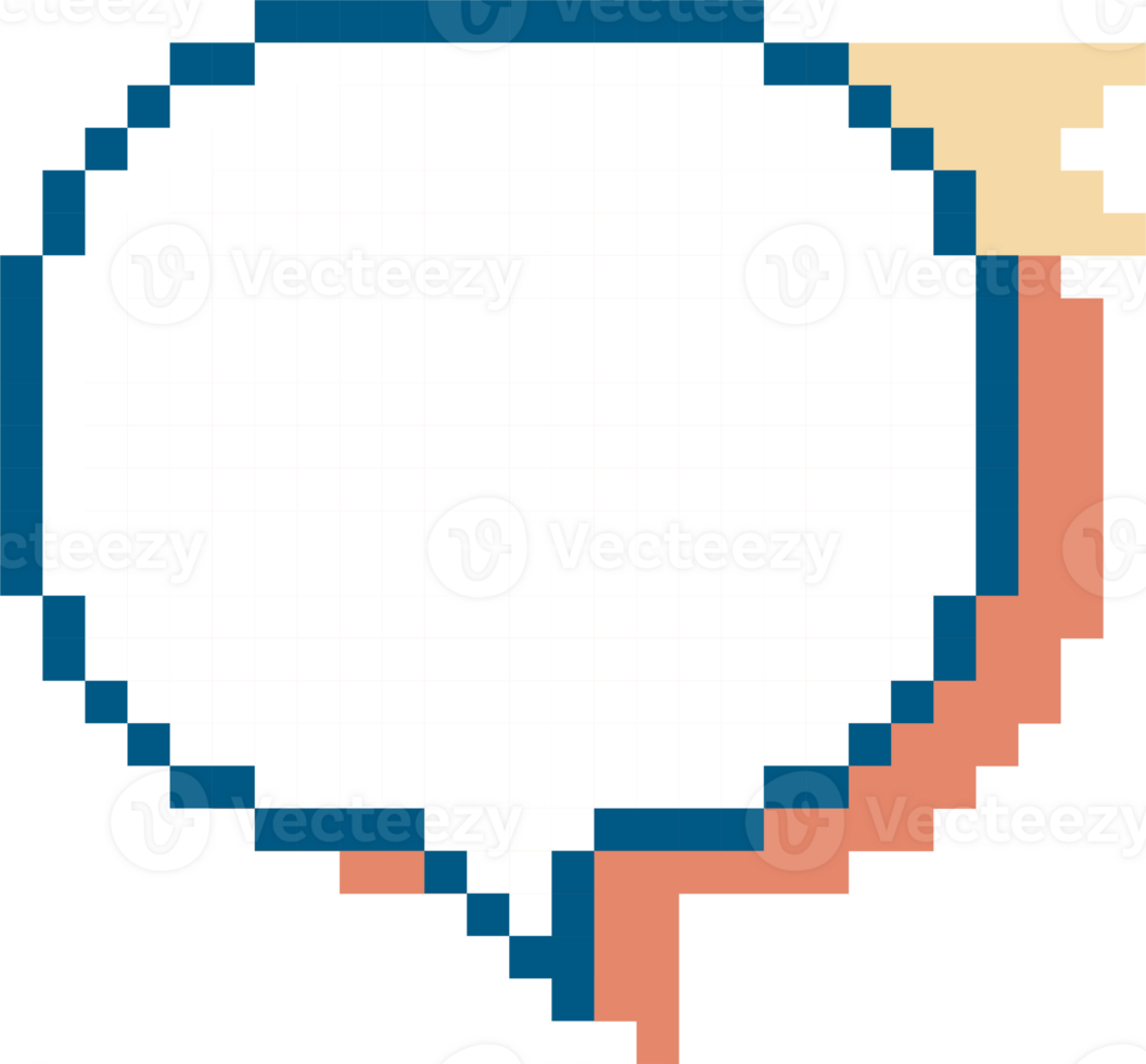 8bit retro game pixel speech bubble balloon icon sticker memo keyword planner text box banner png
