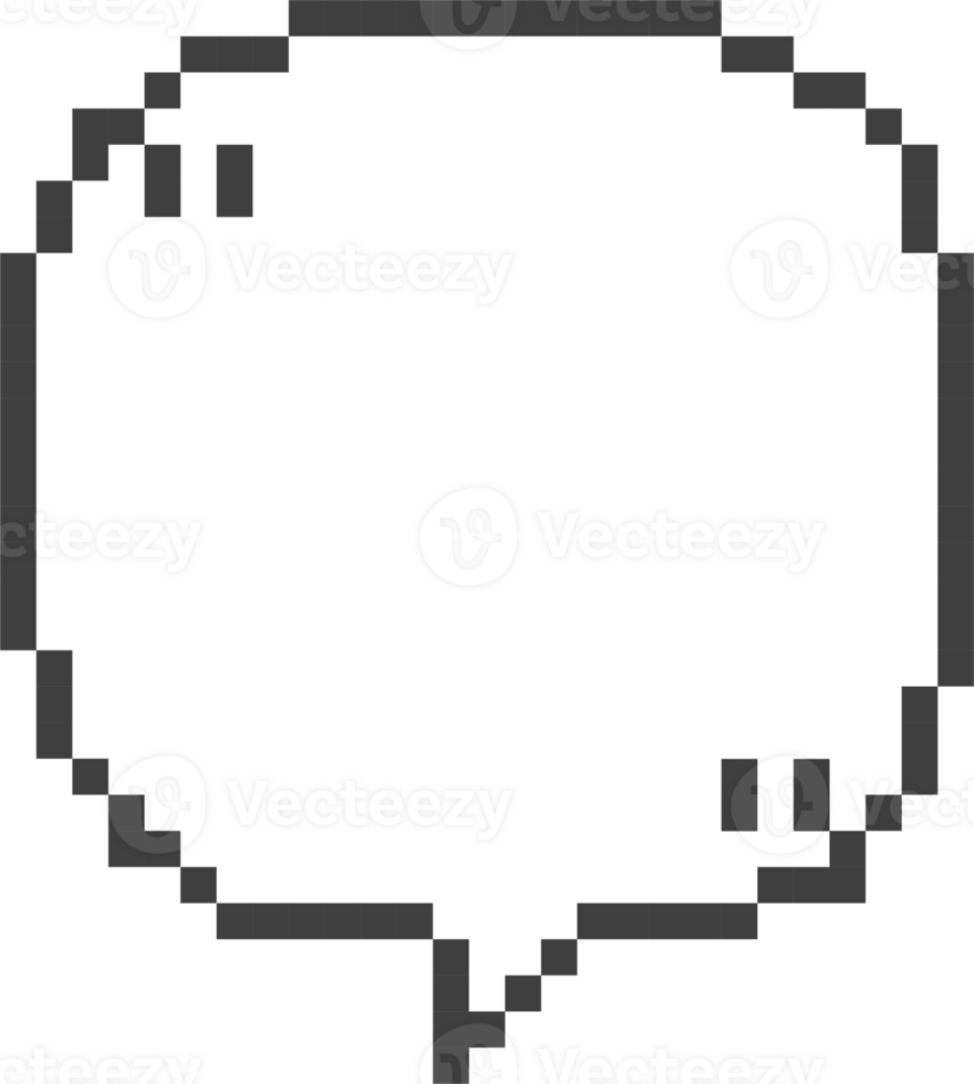 8bit retro game pixel speech bubble balloon with quotation marks, icon sticker memo keyword planner text box banner png