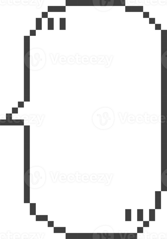 8 Bit retro Spiel Pixel Rede Blase Ballon mit Zitat Zeichen, Symbol Aufkleber Memo Stichwort Planer Text Box Banner png