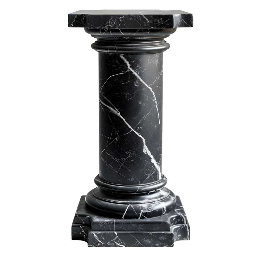 Black marble stand isolated on transparent background png