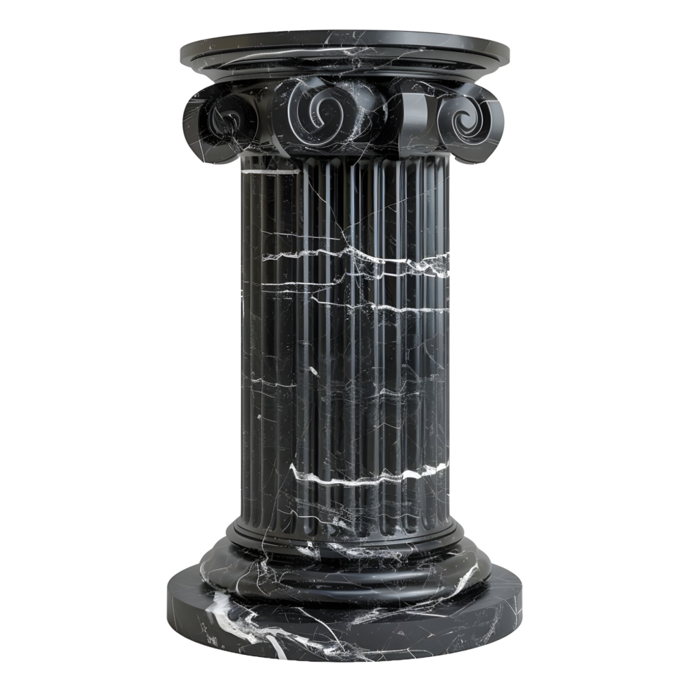 Black marble stand isolated on transparent background png