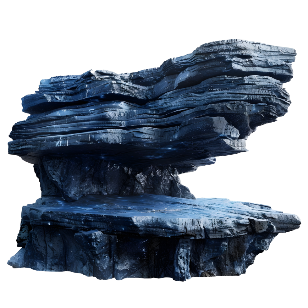 Blue rock platform isolated on transparent background png