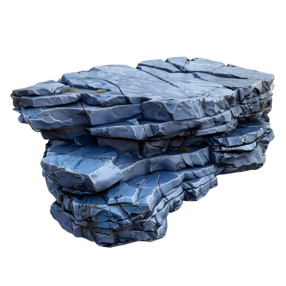 Blue rock platform isolated on transparent background png