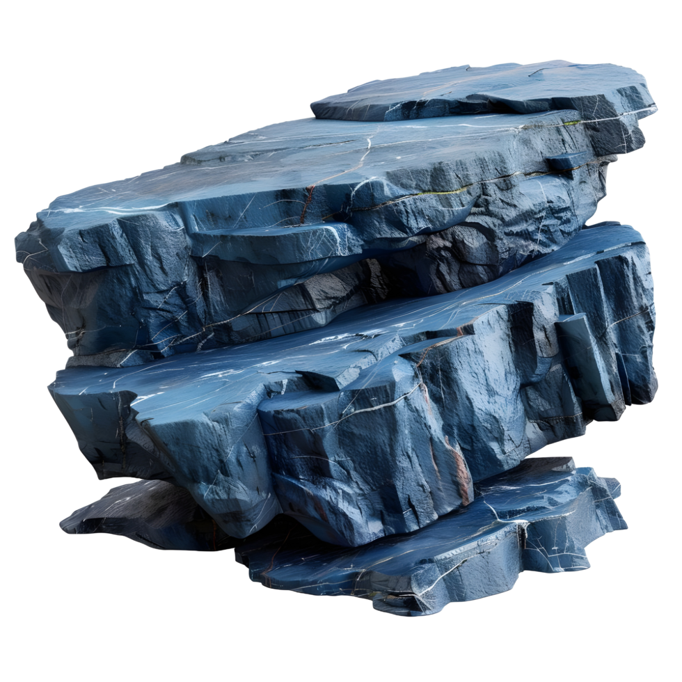 Blue rock platform isolated on transparent background png