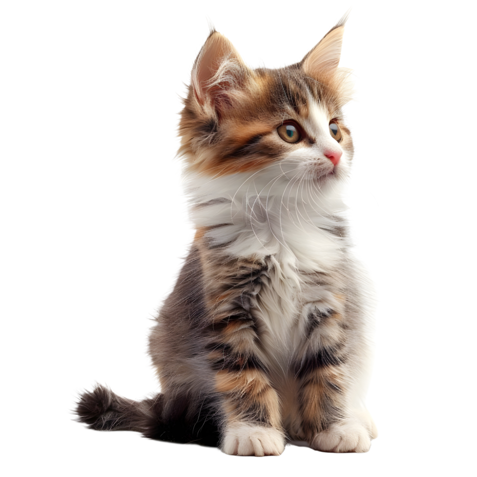 Cat alone on transparent background high detail png