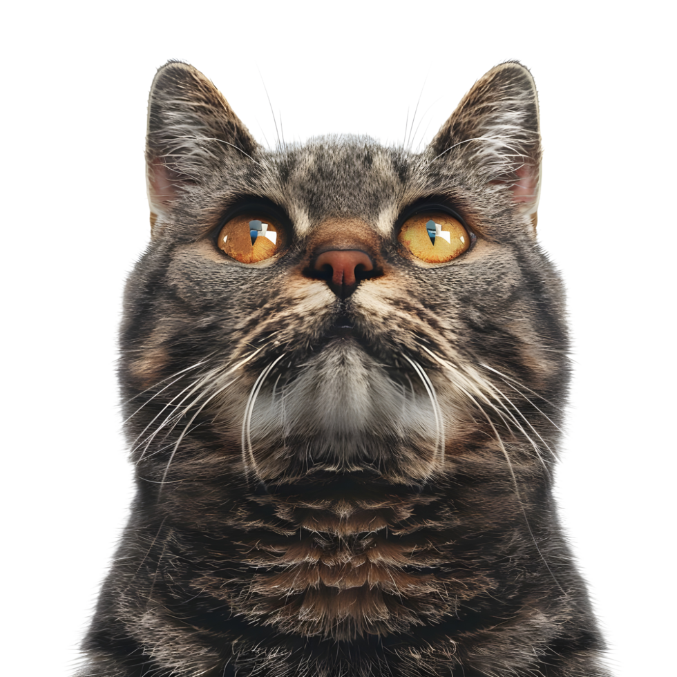 Cat alone on transparent background high detail png
