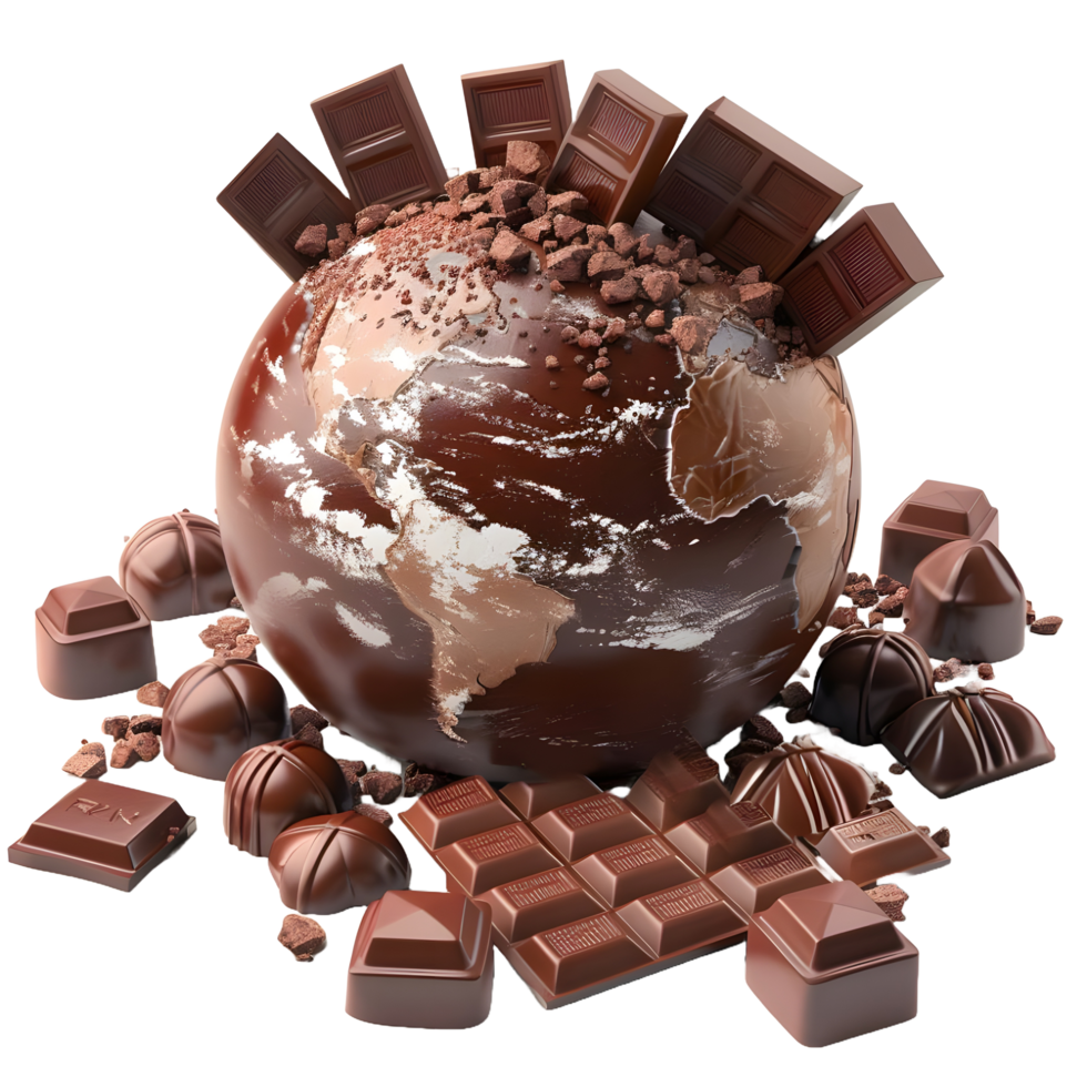 Chocolate cake globe for World Chocolate Day png