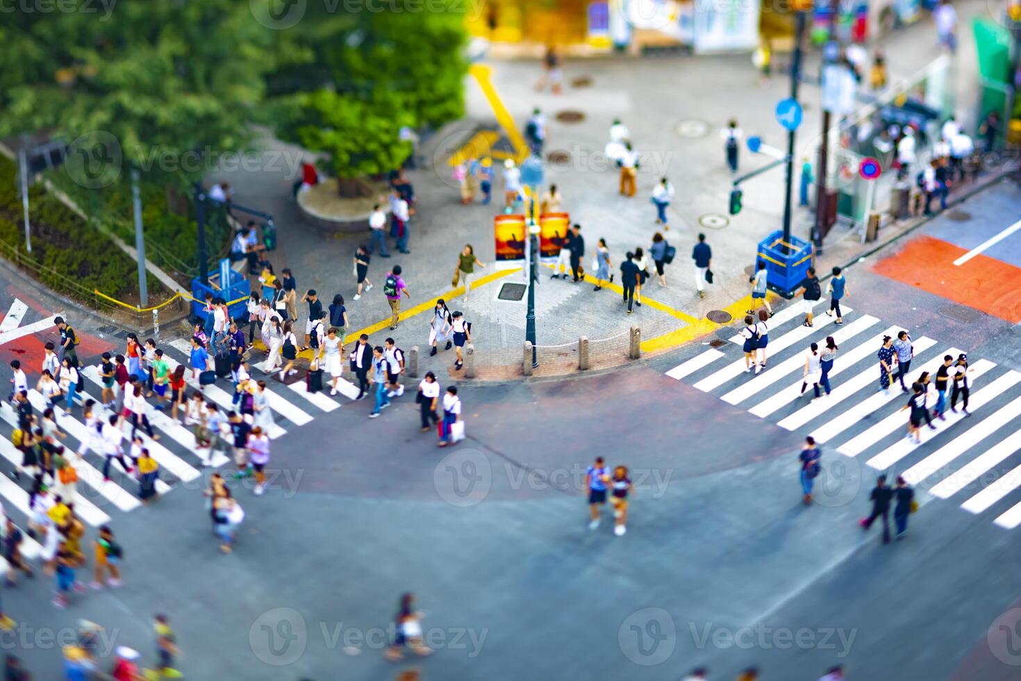 Shibuya crossing in Tokyo high angle tiltshift photo