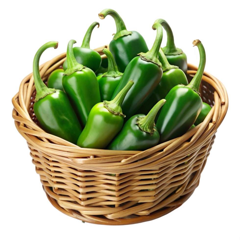 Jalapeno Chili in A Wicker Basket Element png