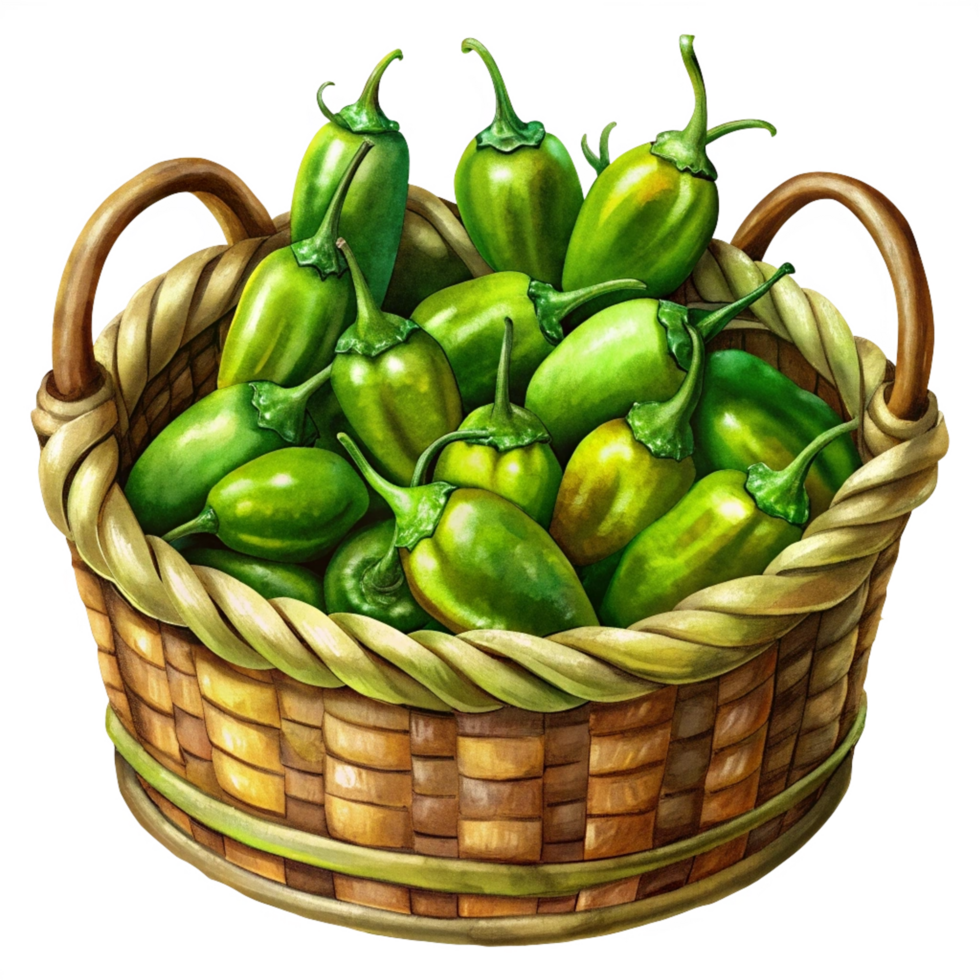 Jalapeno in A Wicker Basket Art png