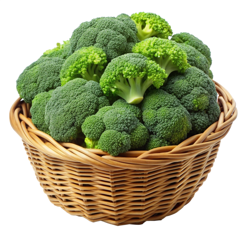 Broccoli in A Wicker Basket Graphic png