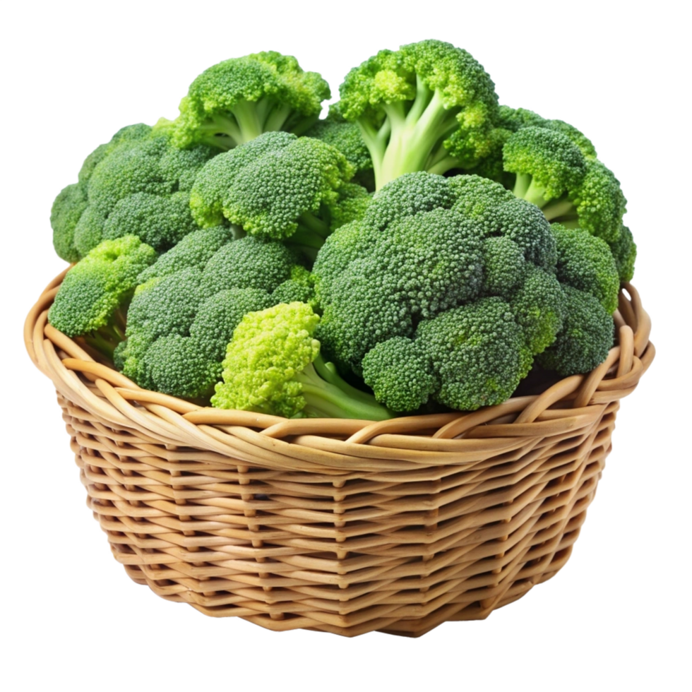 Broccoli in A Wicker Basket Illustration png